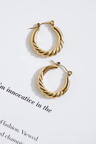 Twisted Hoop Earrings in 18k Gold Plate for a Chic Everyday Promise