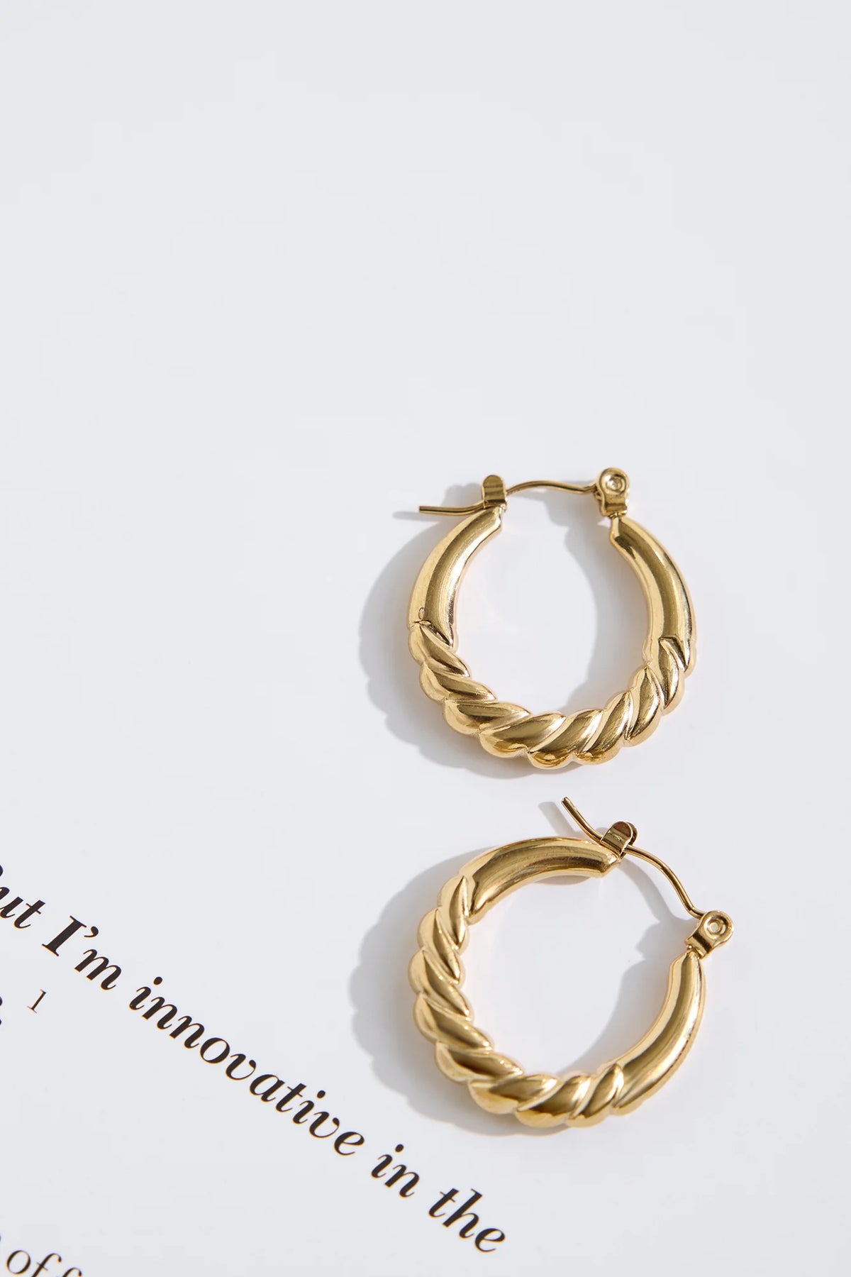 Twisted Hoop Earrings in 18k Gold Plate for a Chic Everyday Promise