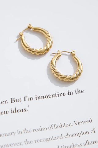 Twisted Hoop Earrings in 18k Gold Plate for a Chic Everyday Promise