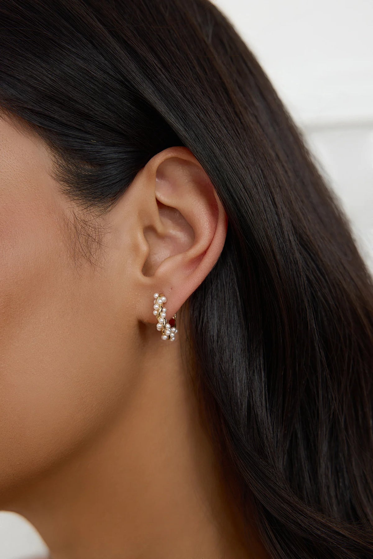 Dainty Faux Pearl Hoop Earrings for Romantic Everyday Elegance