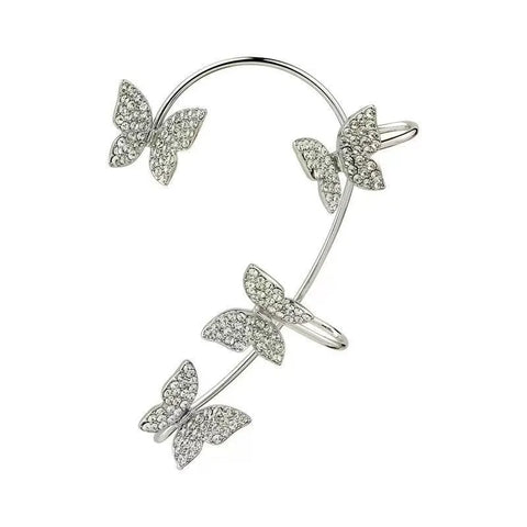 Dazzling Diamond Butterfly Clip-On Earrings for Effortless Glamour