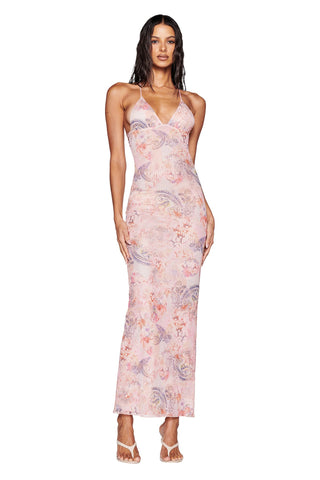 Backless Butterfly Maxi Dress for Whimsical Summer Evenings