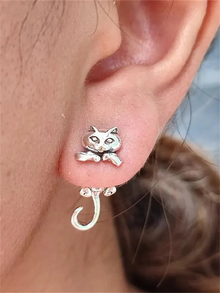 Whimsical Cat Stud Earrings for Playful Everyday Style
