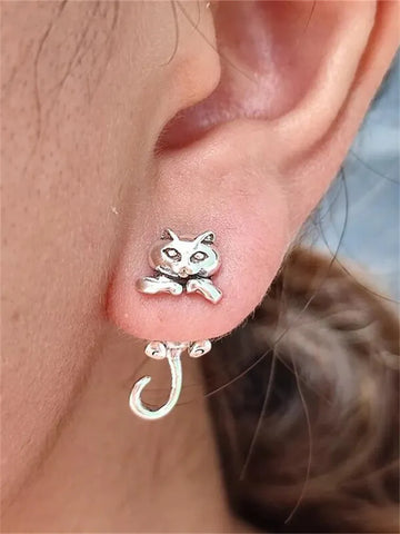 Whimsical Cat Stud Earrings for Playful Everyday Style