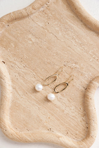 Elegant Gold Dangle Earrings with Faux Pearl for Timeless Style