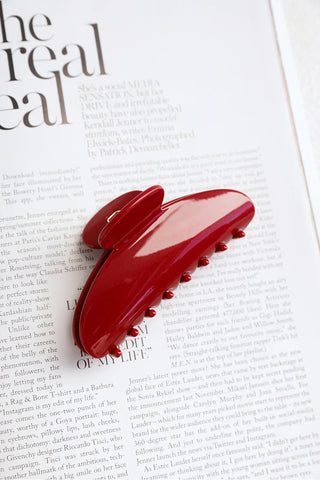 Burgundy Cherry Pop Claw Clip for Effortless Everyday Hairstyles