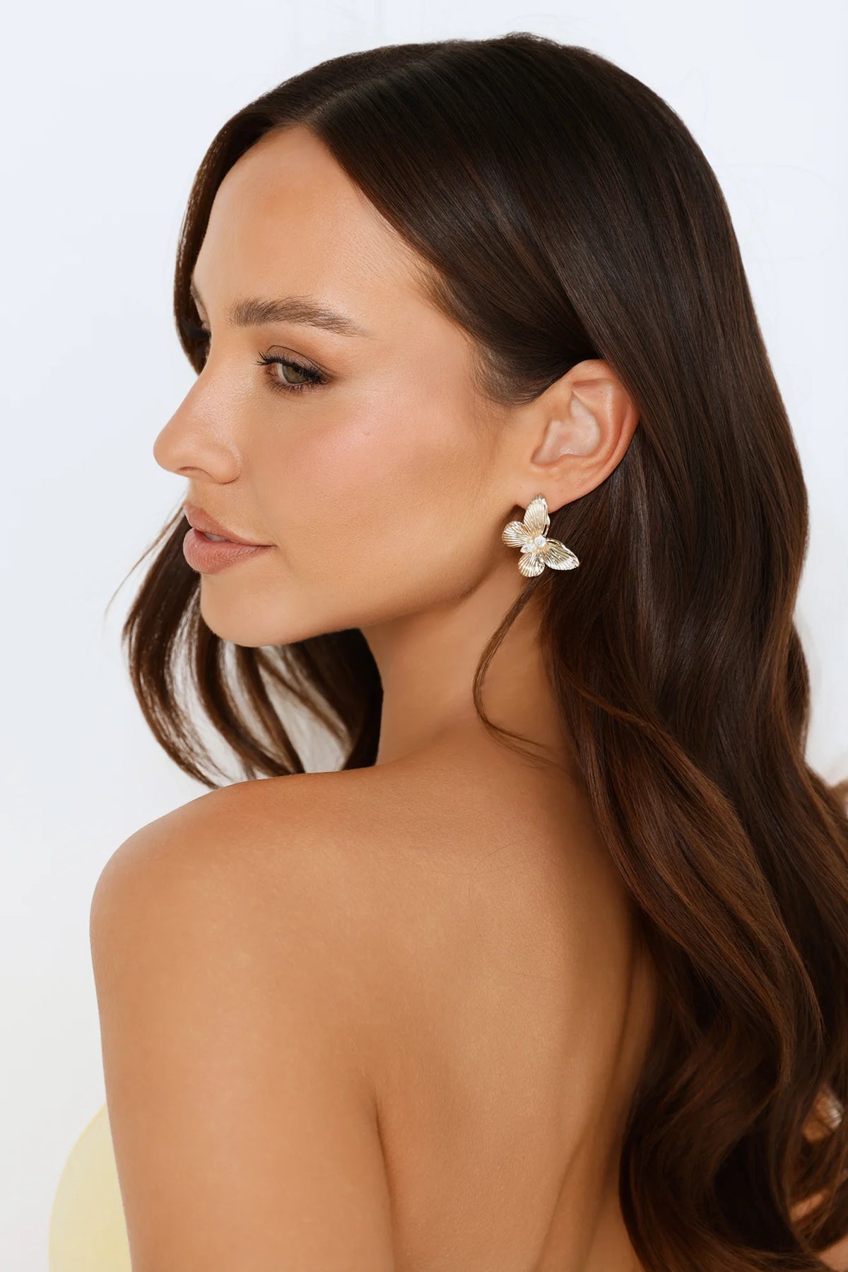 Whimsical Butterfly Stud Earrings with Dazzling Diamante Center