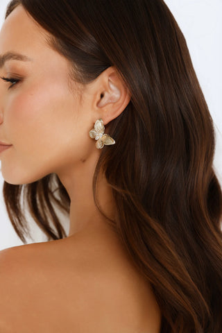 Whimsical Butterfly Stud Earrings with Dazzling Diamante Center