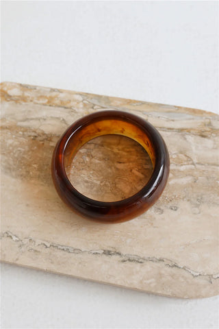 Tortoiseshell Acrylic Slip-On Bangle for Effortless Party Style