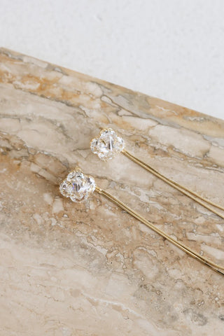 Sparkling Dangle Earrings with Crystal Glass & Gold Plated Finish