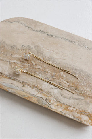 Sparkling Dangle Earrings with Crystal Glass & Gold Plated Finish