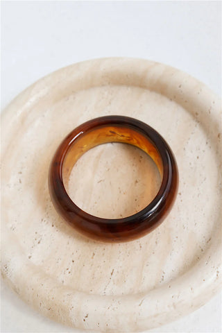 Tortoiseshell Acrylic Slip-On Bangle for Effortless Party Style