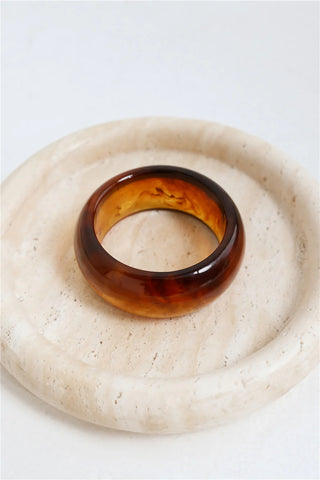 Tortoiseshell Acrylic Slip-On Bangle for Effortless Party Style