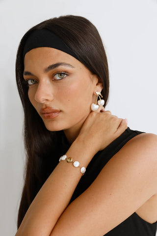 Gold Faux Pearl Bracelet with Extender for Timeless Everyday Elegance
