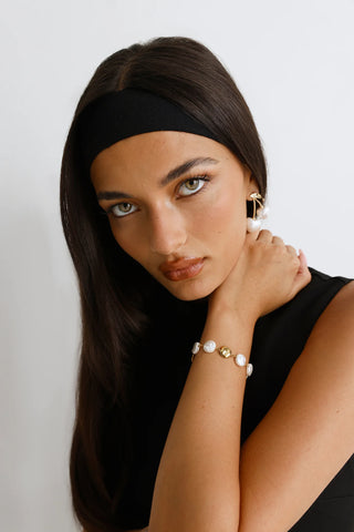 Gold Faux Pearl Bracelet with Extender for Timeless Everyday Elegance