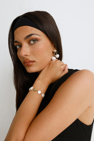 Gold Faux Pearl Bracelet with Extender for Timeless Everyday Elegance