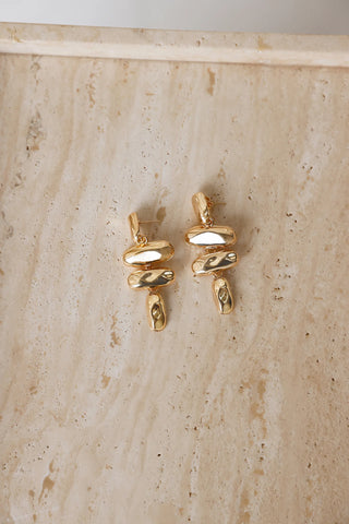 Gold Dangle Frame Earrings with Sparkling Accents for Elegant Evenings