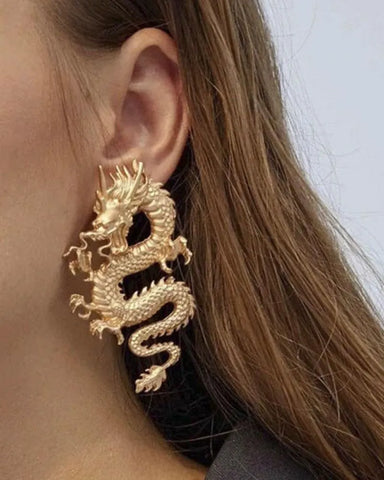 Dramatic Vintage Dragon Earrings for Fantasy-Inspired Style