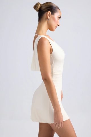 Sheer Jersey Mini Dress with Open Back for Summer Evenings