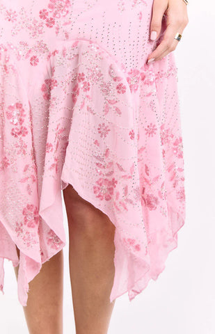 Sparkling Pink Sequin Midi Dress for Glamorous Party Nights