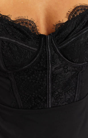 Black Lace Mesh Mini Dress for a Sexy Date Night Outfit