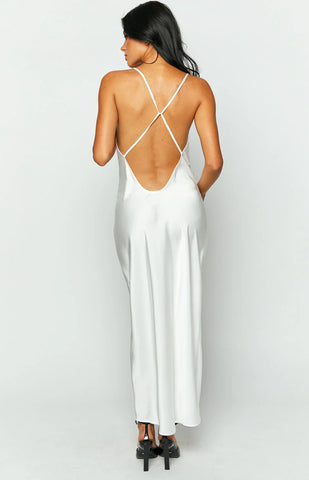 Elegant White Lace Midi Dress for Formal Events and Balls