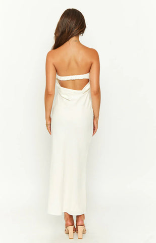 Cream Cowl Back Midi Dress for Effortless Summer Events