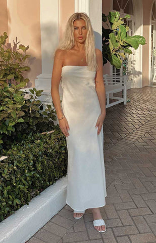 Cream Cowl Back Midi Dress for Effortless Summer Events