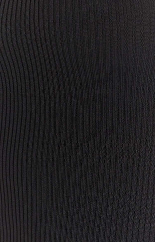 Black Strapless Midi Dress with Lattice Side Ties and High Slit