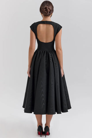 Backless Tulle Midi Dress for Glamorous Evenings & Statement Entrances