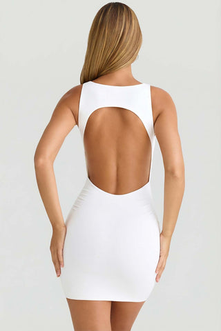 Backless Sleeveless Dress with Ruching for Effortless Evening Style