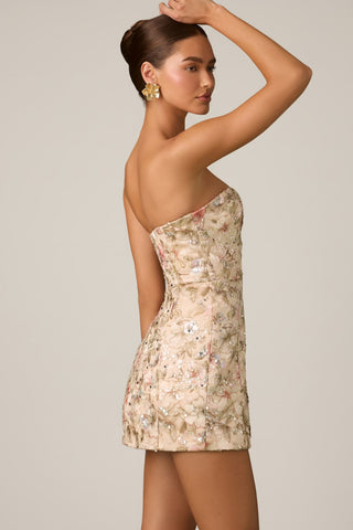 Sparkling Floral Sequin Mini Dress for a Romantic Night Out