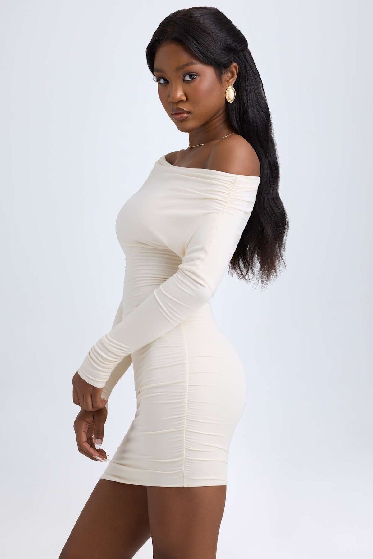 Butter-Soft Ruched Bodycon Mini Dress for Effortless Day-to-Night Style
