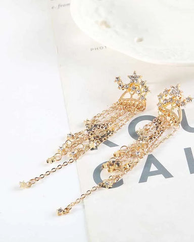 Celestial Star Tassel Earrings for a Sparkling Night Out