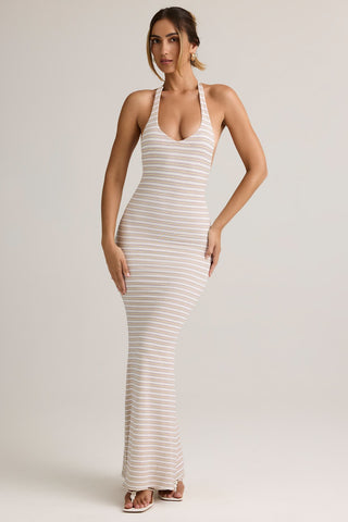 Butter-Soft Halterneck Maxi Dress with Stunning Open Back