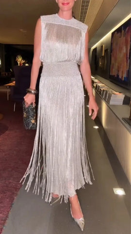 Elegant Tassel Dress for Women | Sophisticated Evening Wear