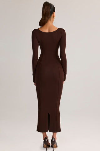 Elegant Midi Dress with Peekaboo Bra Detail for Day-to-Night Style