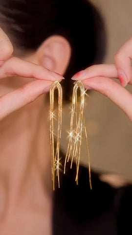 Flowing Long Tassel Earrings for Effortless Boho Style