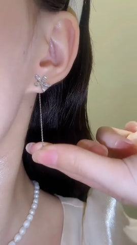 Flowing Tassel Earrings with Delicate Floral Accents for a Romantic Look