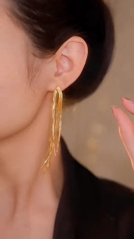 Flowing Long Tassel Earrings for Effortless Boho Style