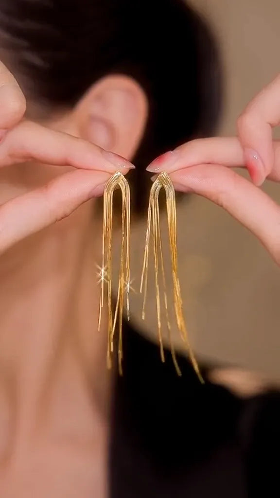 Flowing Long Tassel Earrings for Effortless Boho Style