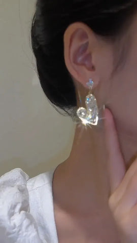 Sparkling Heart Shaped Earrings for Romantic Everyday Elegance