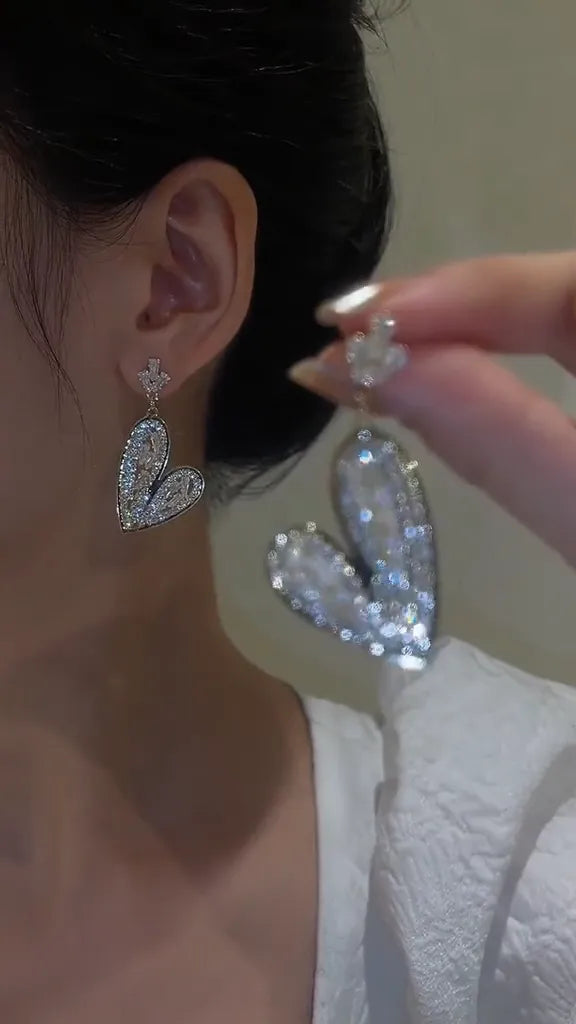 Sparkling Heart Shaped Earrings for Romantic Everyday Elegance